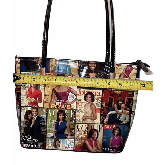 Michelle Obama First Lady Glossy Magazine Print Collage Handbag Purse Tote Vinyl - Picture 6 of 12